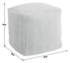 Kaikoo Durrie Cotton Footstool - Red & White -Home Sales Store 9604139 R E001