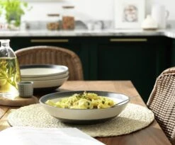 Habitat Stripe 4 Piece Stoneware Pasta Bowl - Blue -Home Sales Store 9605554 R Z001C