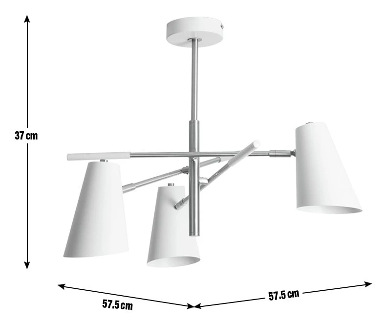 Habitat Vesper Cone 3 Light Ceiling Pendant - White 5 Habitat Vesper Cone 3 Light Ceiling Pendant - White - Image 3