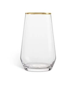 Habitat Set Of 4 Gold Rim Hi Ball Glasses -Home Sales Store 9608018 R Z002A