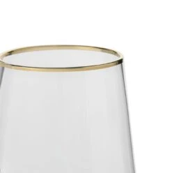 Habitat Set Of 4 Gold Rim Hi Ball Glasses -Home Sales Store 9608018 R Z003A