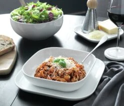 Habitat Riko Square 4 Piece Pasta Bowls - White -Home Sales Store 9615678 R Z001C