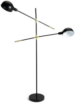 Habitat Jalonee Double Arm Floor Lamp - Black & Brass -Home Sales Store 9616127 R Z001C