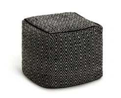 Kaikoo Durrie Cotton Footstool - Black & White 9 Kaikoo Durrie Cotton Footstool - Black & White -Home Sales Store 9619753 R Z002A