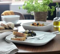 Habitat Riko Square 4 Piece Dinner Plates - White -Home Sales Store 9637694 R Z001C