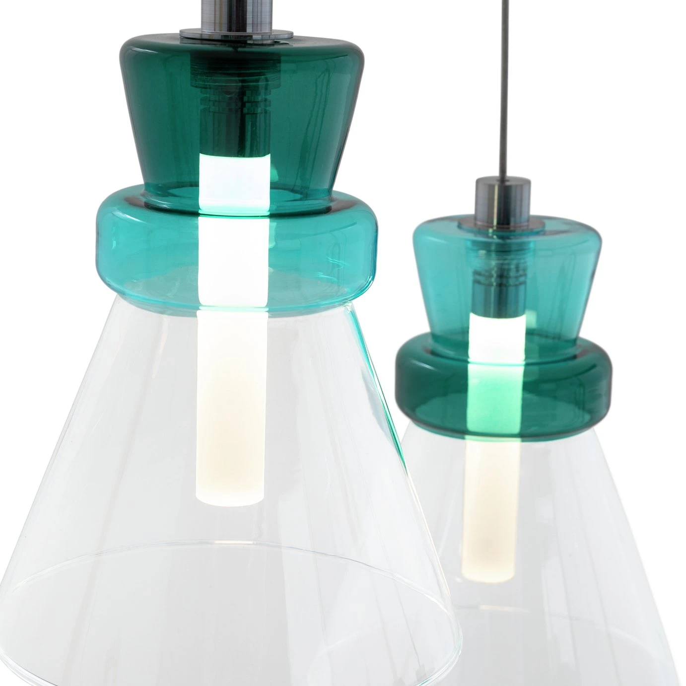 Habitat Vivian Glass 3 Light LED Ceiling Light - Green 6 Habitat Vivian Glass 3 Light LED Ceiling Light - Green - Image 4